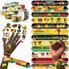 48 PCS Happy Juneteenth African Party Favors 24PCS Tattoos Stickers 24PCS Slap Bracelets Wristbands Perfect for Themed Birthday Baby Showers or Classroom Rewards Ideal Decor and Gifts for Adults