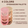Erinde 4 Colors Eyeshadow Palette, Matte Shimmer Quartet, High Pigmented, Long Lasting, Ultra-Blendable, Rich Colors with Velvety Texture Eye Makeup Palette with Mirror, Great for Travel M03#