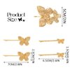 BARTOSI Butterfly Hair Clips Gold Bridal Hair Pins Bride Wedding Hair Pieces Hair Accessories for Women and Girls (Pack of 5)