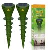 Mole Repellent Screw Solar Powered Outdoor Groundhog Deterrent Vibration Stakes Quiet Get Rid of Snake Vole Gopher Armadillo for Yard Lawns - No Noise Poison Kill Traps (Green 2pack)