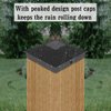 4X4(3.5in x 3.5in) Wood Fence Post Caps, PP Plastic Water-Proof UV-Proof, Keep Post from Cracking and Rotting,for Decks or Corridors,Outdoor Post Caps Cover, Fence Wood Post (6pcs, Black）