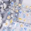 3Sheets Starfish Seashell Nail Art Stickers 5D Embossed Self-Adhesive Summer Nail Design Decals Ocean Theme Nail Adhesive Stickers Nail Art Supplies for Women Acrylic Nails DIY Nail Decoration