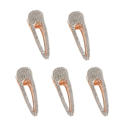 Vpang 5 Pcs Shining Rhinestone Hair Barrette Clip Hair Pins Hair Clips Duckbill Alligator Clip Pin Hair Accessories for Women Girls (Type 5)