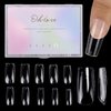 500Pcs Square Nail Tips Full Cover Clear Fake Nail Tips for Acrylic Nails, Size 1~10