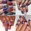 8 Sheets 4th of July Nail Art Stickers 3D Patriotic Nail Decals USA Flag Independence Day Nail Stickers for Nail Art Decorations Self-Adhesive American Flag Nail Art Design Supplies for Women Girls