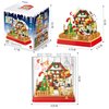 Christmas Themed Gingerbread House Building Block Set with Clear Display Box, LED, 654 Pieces Christmas Toy Set, Christmas Scene, Santa, Tree, Sled Dog, for Adult, Teen, Boy and Girl.