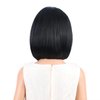 Ufindcos Black Wig for Kids Short Black Wig with Red Air Bangs Black Wig for Girls Black Red Straight Bob Synthetic Hair Wig with Wig Cap