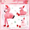 Blueweenly 18 Inch Christmas Flamingo Stuffed Animal Toy with 4 Small Christmas Plush Flamingo with Santa Hat Inside Pink Plushie Christmas Plush Decoration for Flamingo Party Decor