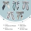 Yonchic 5Pcs Satin Silk Scrunchies, Bow Hair Tie Cute Ribbon for Hair for Girls Women, Bowknot Hair ties Hair Scarf with Bows Ponytail Holders (Black & White)