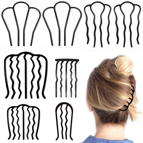 8 Piece Hair Side Combs Hair Forks French Twist Comb Vintage Hair Stick for Updo Bun, Teeth Hair Pin Messy Bun Maker Hair Accessories for Women and Girls