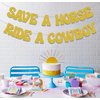 KEWUFD Save a Horse Ride a Cowboy Banner, Bachelorette Party Decorations For Girls, Engagement/Wedding for Western Theme Bridal Shower Party Supplies Gold Glitter