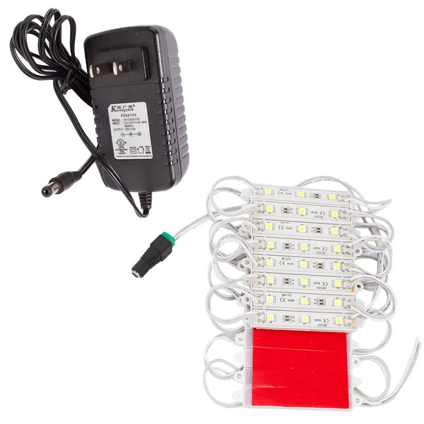 20ft Storefront 40 pieces White 5050 LED Light module Package with UL 12v 2 Amps AC Power