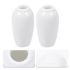 SEWACC 2Pcs Miniature Ceramic Vase Dollhouse Mini Vase Model Furniture DIY Doll House Vase Micro Landscape Fairy Garden Decoration ( White )