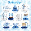 WEEPA 10 Pcs Winter Party Table Decorations Let It Snow Party Decorations Snowflake Snowman Honeycomb Centerpieces Table Decorations for Christmas Holiday Winter Birthday Baby Shower Party Supplies