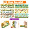 48 PCS Cheetah Party Favors 24PCS Tattoos Sticker and 24PCS Slap Bracelets Wristbands Perfect for Themed Birthday Baby Showers or Classroom Rewards Ideal Decor and Gifts for Girls and Boys
