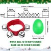 Augshy 24 Packs Christmas Shaker Musical Instruments for Kids, 12 Packs Egg Shaker and 12 Packs Wrist Hand Band Jingle Bells (Red & Green)