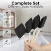 Vanitek 10 Piece Flat Flexible Poly Foam Bevel-Tipped Brush Set with Wooden Handles - Ideal for Applying Paint, Oil-Based Paints, Stain, Varnish, Enamel, Latex Paint, Smooth Surfaces, & Arts & Crafts