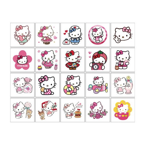 40pcs Temporary Tattoos for Kids,Hello Cat Kitty Birthday Party Supplies,Kitty Party Favors Fake Tattoos Stickers,Birthday Decorations Party Game Activities Reward Gifts