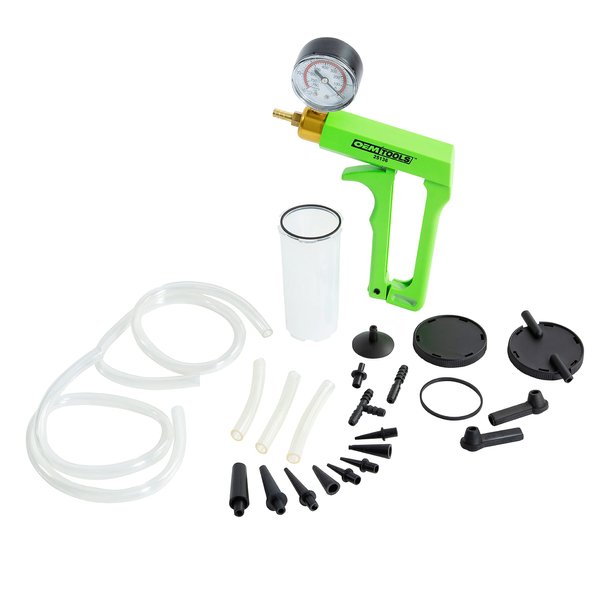 OEMTOOLS 25136 Automotive Tune-Up and Brake Bleed Kit w/ Vacuum Gauge, No-Mess, No-Leak Brake Bleeder Kit Adapters, Green Hand Vacuum Tester, Durable and Easy-to-Use