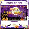 Halloween Birthday Balloons Arch Garland Kit Decorations,Orange Purple Black Halloween Happy Birthday Party Banner Backdrop Balloons Supplies Background Outdoor for Kids Women Men Birthday Decor