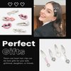 YAEISM 10PCS Heart Hair Clips Y2K Silver Hair Clips Metal Dangle Heart Gothic Barrettes 8 Shapes Cross Punk Hair Accessories for Women