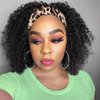Headband Wigs Human Hair Kinky Curly None Lace Front Wigs Headband Wig for Black Women Human Hair Headband Wig Kinky Curly150% Density Natural Color 10 inch