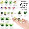 26Pcs Miniature Potted Plants, Mini Artificial Plants, 1:12 Scale Doll House Accessories, Suitable for Dollhouse Decoration, Christmas Birthday Present, DIY Handicrafts