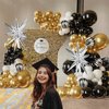 134Pcs Black White And Gold Balloons Arch Luxurious Retirement Metallic Golden Balloon Garland Set Decor Kit For Roaring 20s, New Year's, Birthdays, Graduations & Themed Celebrations