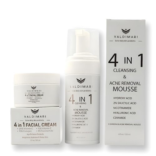VALDIMARI Facial Cleanser & Cream 4-in-1