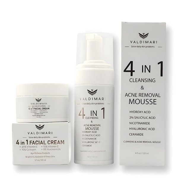 VALDIMARI Facial Cleanser & Cream 4-in-1