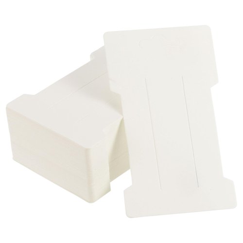 PATIKIL Hair Clip Display Cards, 100 Pack Paper Cardboard Hair Bow Holder Rectangle Hair Barrettes for Jewelry Hair Accessories Display and Organizing, White