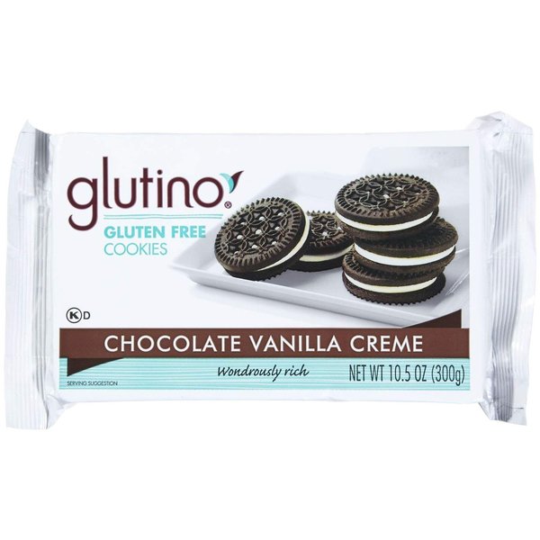 GLUTINO Chocolate Vanilla Creme Cookies, 10.5 oz