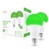 hooga Migraine Relief Green LED Light Bulb, Light Therapy Bulb, 520nm Narrow Band, 8W, E26 Base. Dimmable. Relieves Migraine Pain, Nausea, Anxiety, Insomnia. May Help Fibromyalgia Pain. (2 Pack)