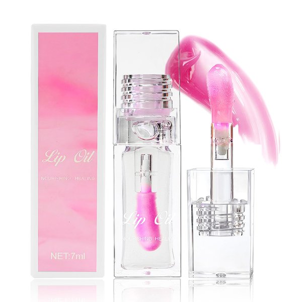 Bossup Color Changing Lip Oil,Warm Change Moisturizing Lip Gloss,Magic Big Brush Color Changing Lip Oil,Moisturized & sparkling,Long Lasting Nourishing Lip Glow Oil Non-sticky Primer Lip Tint (01)