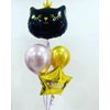 Giant Cat Balloons 22 Inch Adorable Black Crown Kitty White Cat Balloons for Kitten Pet Cat Theme Birthday Party Decorations