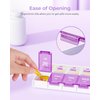 AMOOS Weekly Pill Organizer 2 Times a Day, Stylish Pill Box 7 Day AM PM with Large Compartments, Pill Case Easy to Use, BPA-Free Pill Container for Vitamins, Fish Oils, Supplements, Medicines, Purple