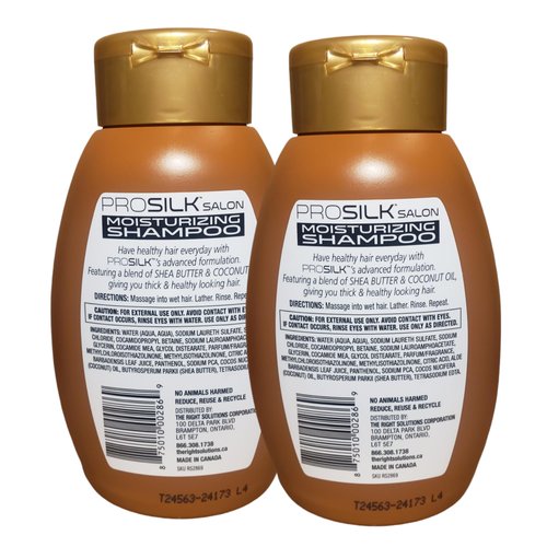 Pro Silk Salon Moisturizing Coconut Oil Shampoo infused with Coconut oil & Shea Butter 14 fl oz (2 Pack)