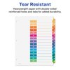 Avery 15 Tab Dividers for 3 Ring Binders, Customizable Table of Contents, Multicolor Tabs, 6 Sets (11197)