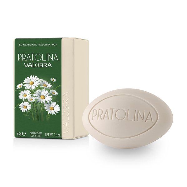 Valobra Bar Soap Pratolina, Travel Size Soap Bar with Almond Oil, Rose, Resin & Wood, 1.6 oz/45g