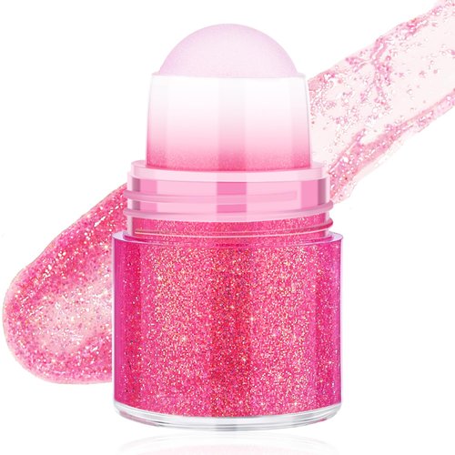Pink Body Glitter, Rave Accessories Glitter for Body Face Hair Eyes Lip, Face Glitter Stick for Singer Concerts Music Festival, Chunky Glitter Makeup Sparkling Mermaid Sequins for Women
