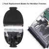2 Pack Replacement Trimmer Blades for Meridian Trimmer, Replacement Ceramic Blades Compatible with Meridian Body Trimmer (Onyx & Sage)-Black