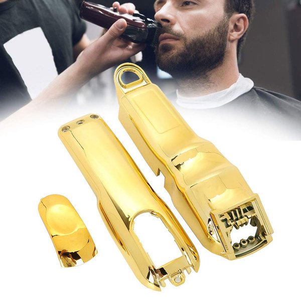 Hair Clipper Housing Cover, Hair Clipper Replacement Cover, Electric Hair Cutter Trimmer Cover Shell for WAHL 8418/8591 (gold)