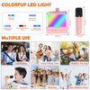 Karaoke Machine for Kids Adults, Portable Bluetooth Karaoke Microphone Singing Speaker with 1 Wireless Mics & LED Lights for All Smartphones, Best Gifts Toys for Girls and Boys, Family Home Party