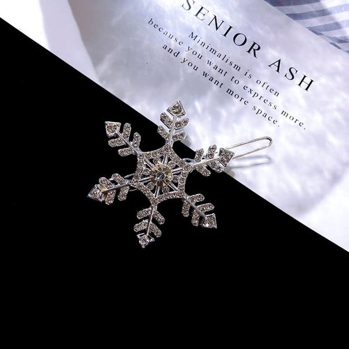 Snowflake Head Piece Rhinestone Hair Clips Bobby Pins for Women Girls Silver Crystal Hair Barrettes for Bride Wedding Bridal Hair Accessories 2pcs