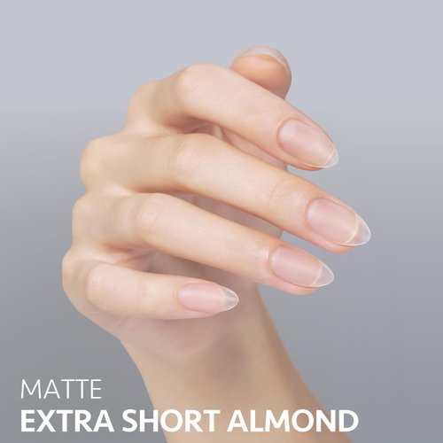GAOY Extra Short Almond Fake Nail Tips, 360Pcs Matte Soft Gel X Nail Tips, 15 Sizes Full Cover Acrylic False Press on Nails Tips, Nail Extension Tips