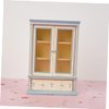 2 Pcs Dollhouse Bookshelf Cabinet Model Furniture Wooden Book Shelf Wood Storage Cabinet Dollhouse Cabinets 1 12 Scale Classic Wooden Mini Storage Display Cabinet Glass Beige