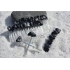 Snowflake Obsidian Stone Hair Clip Set - Includes 2 Hair Combs, 1 60 mm French Barrette, 2 Hair Pins