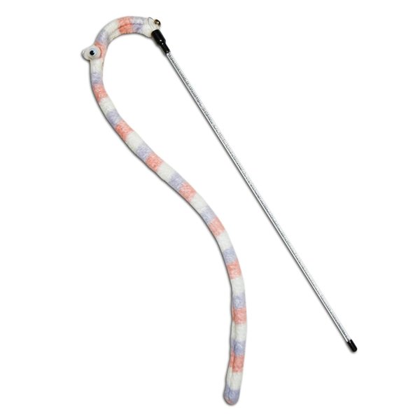 212 Main Worm-Tail Designer Wand Cat Teaser - Pink - One Size