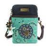 CHALA Dazzled Cell Phone Crossbody Purse-Women PU Leather Multicolor Handbag with Adjustable Strap - Turtle - turquoise