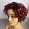 Iianaebeh Short Curly Human Hair Wigs for Black Women, Side Part Wig, Pixie Cut Brazilian Remy Human Hair, Deep Curly None Lace Front Ombre Blonde Wigs (T99j)